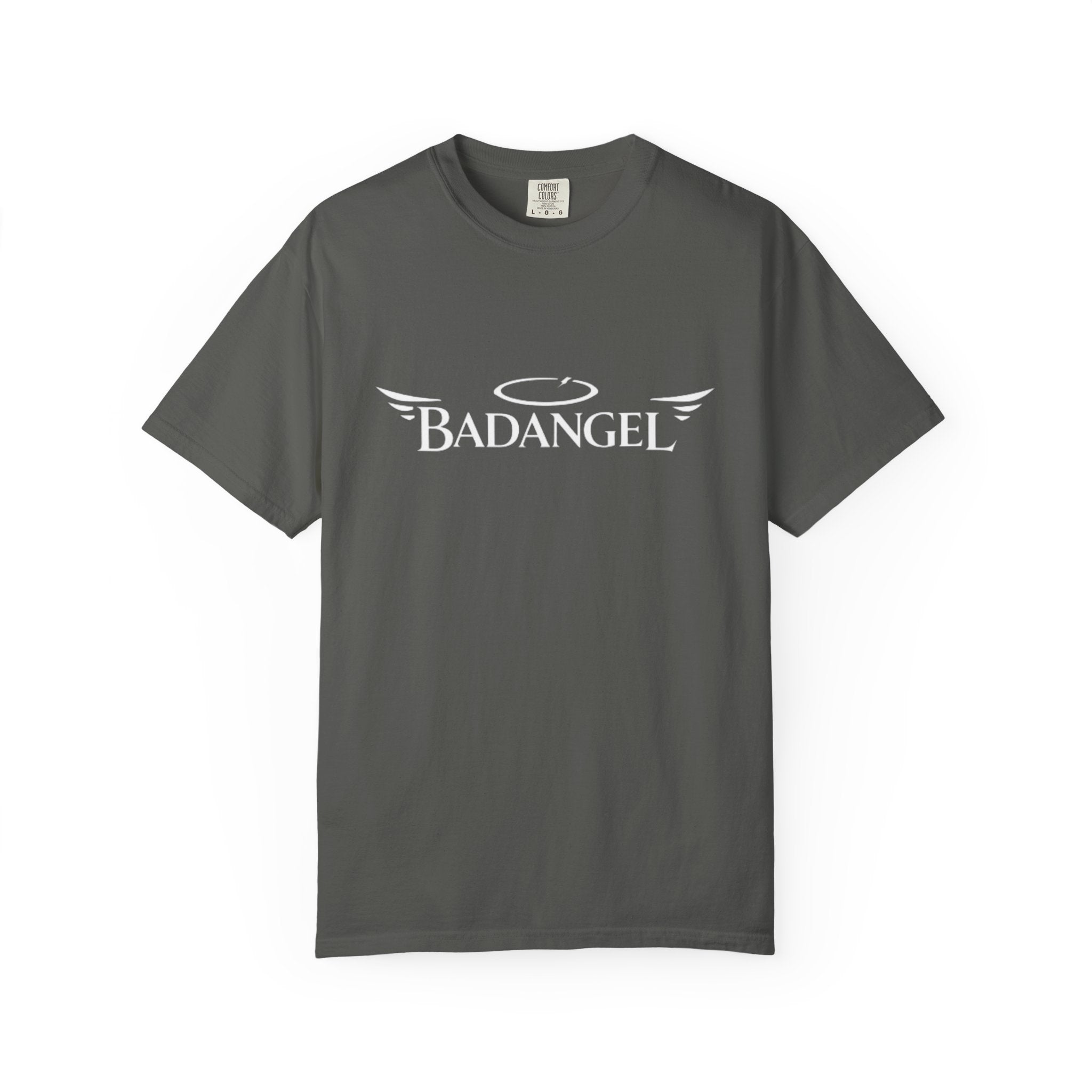 T-Shirt — "Bad Angel" Graphic Tee with Halo & Wings