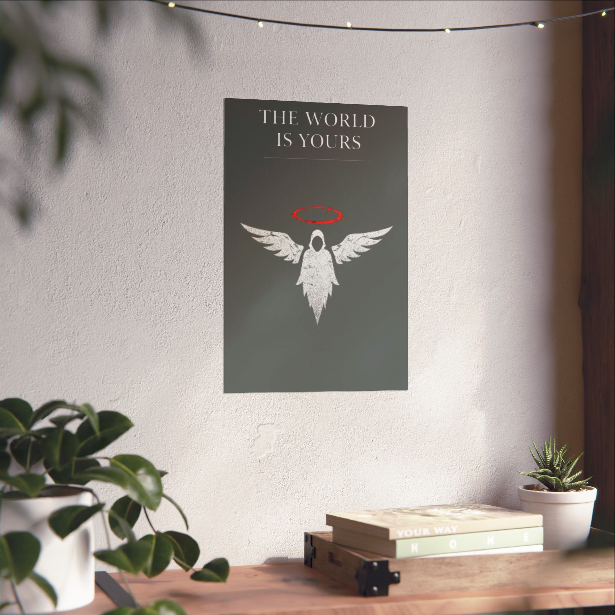 The World Is Yours Angel Poster — Matte Motivational Wall Art