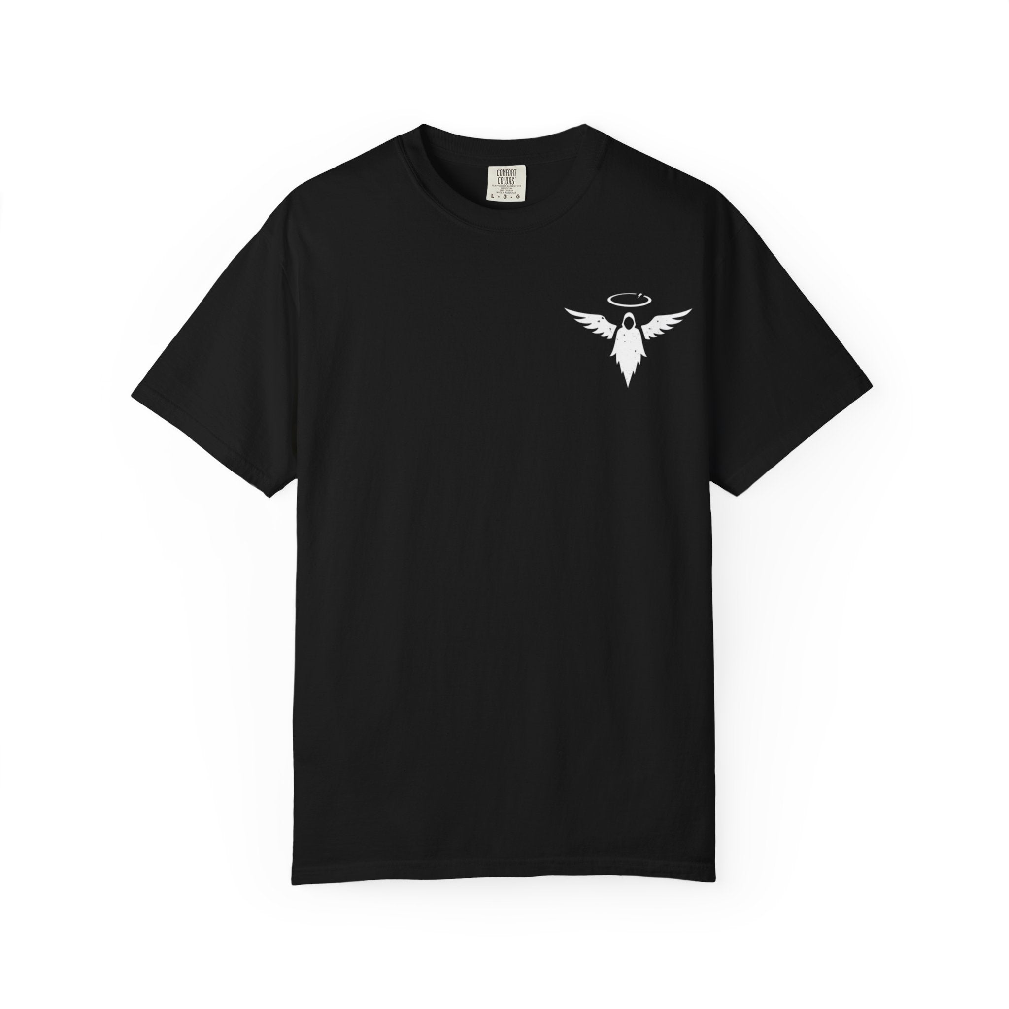 Bad Angel T-Shirt — Graphic Tee with Halo & Wings