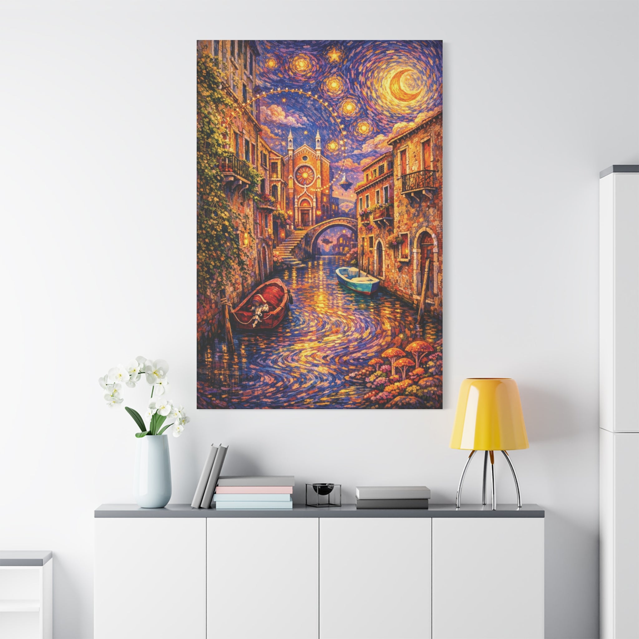 Starry Night Venice Matte Canvas Print — Stretched 1.25"