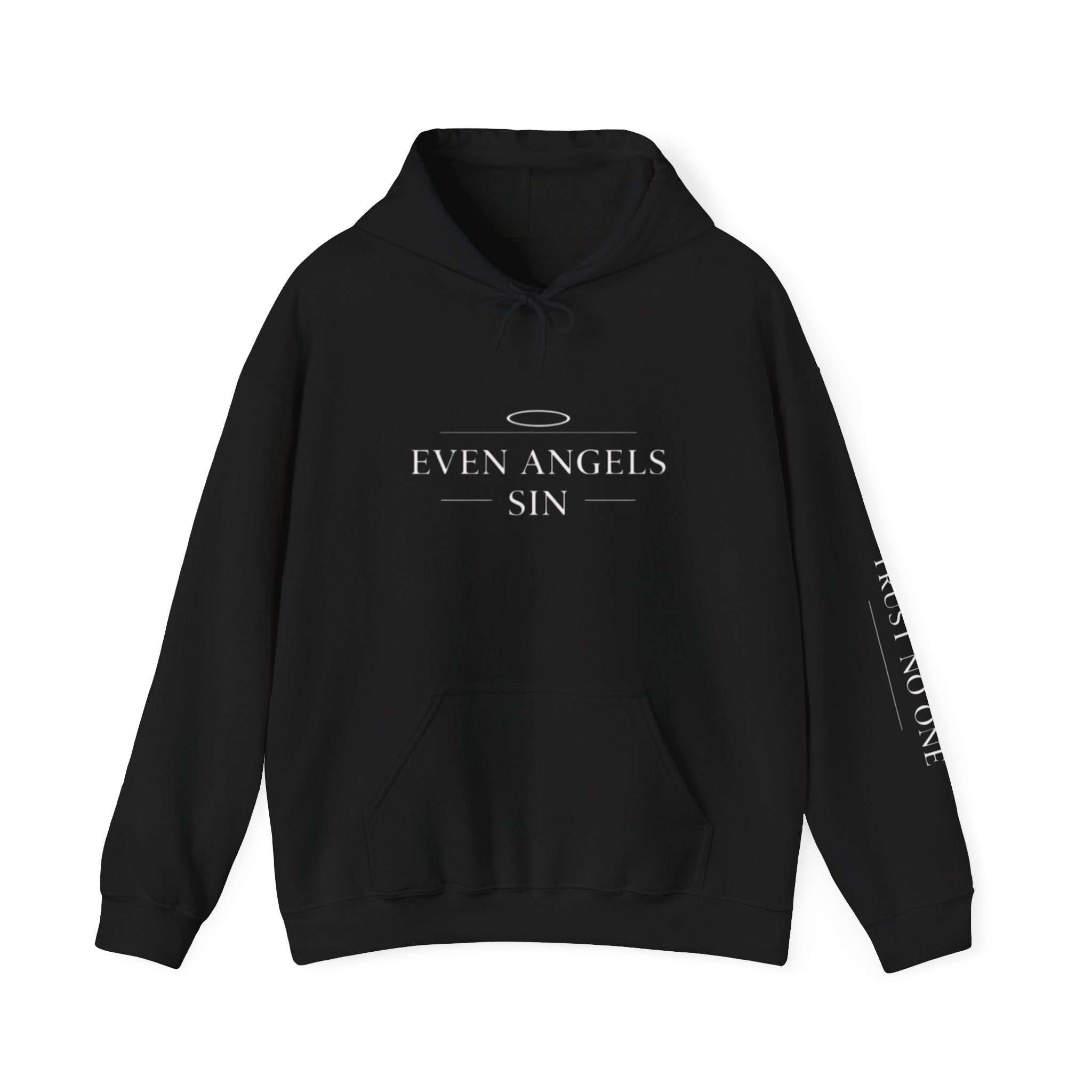 Even Angels Sin Hoodie — Gothic Angel Graphic Pullover