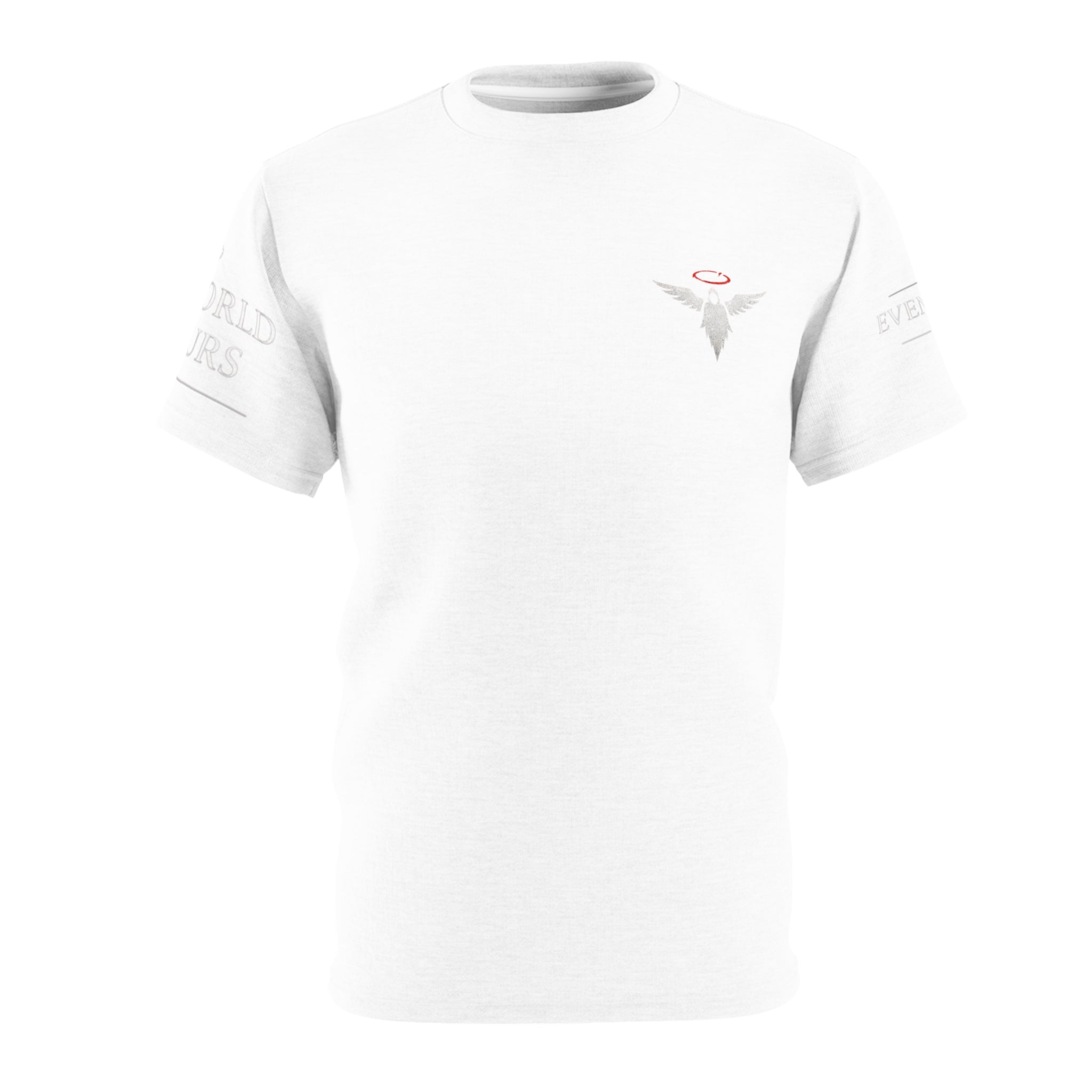 Minimal Angel Wing Tee — Subtle Halo Chest Graphic