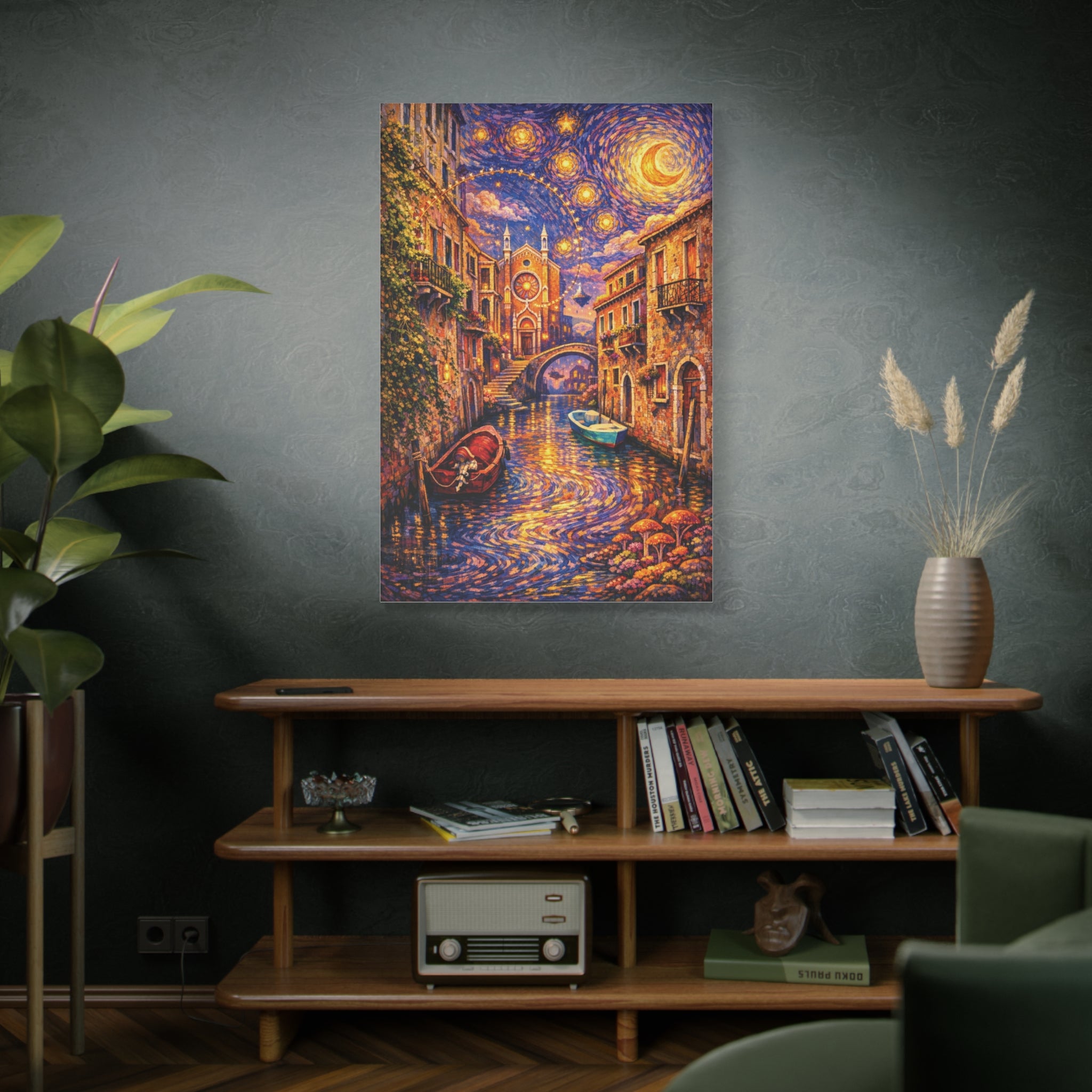 Starry Night Venice Matte Canvas Print — Stretched 1.25"