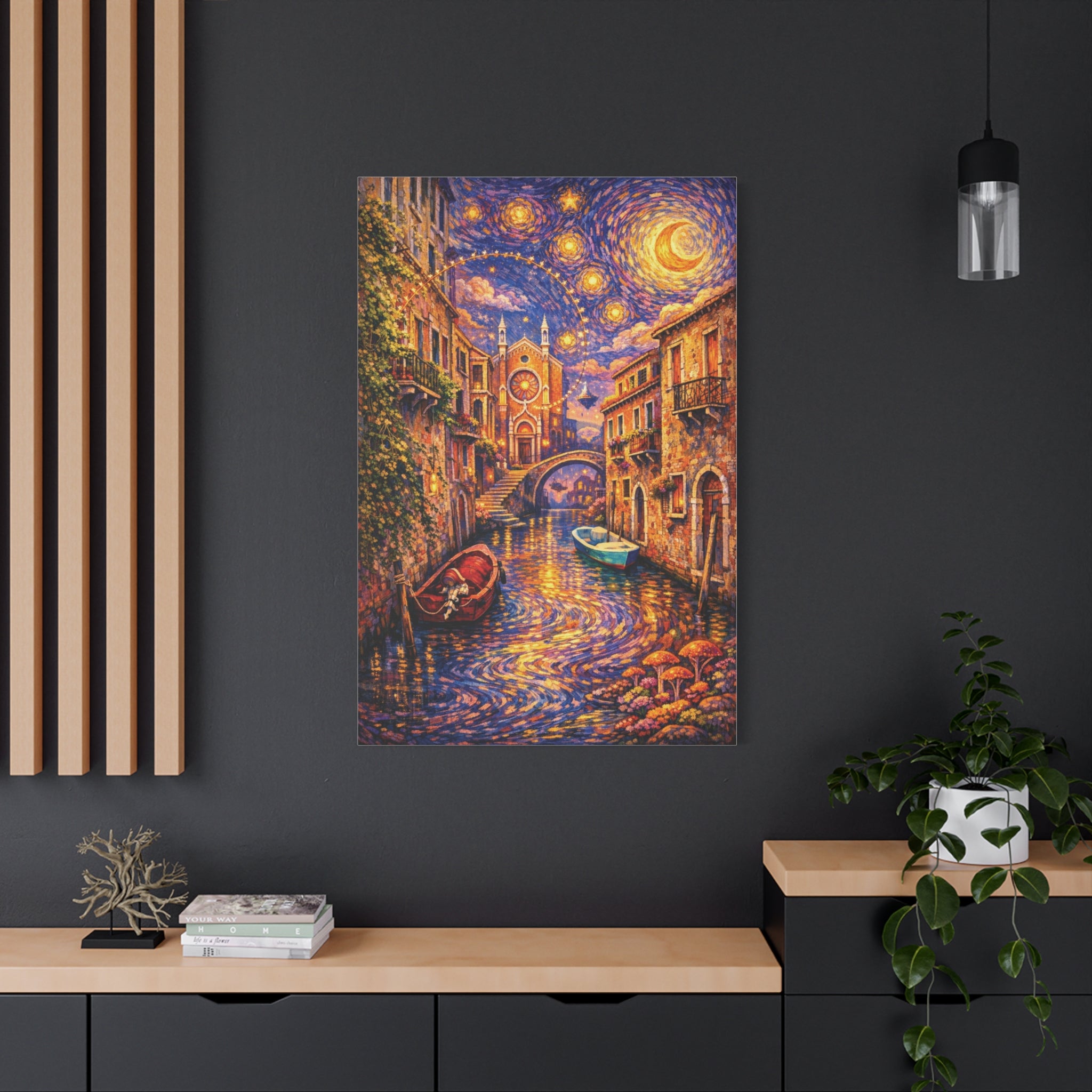 Starry Night Venice Matte Canvas Print — Stretched 1.25"
