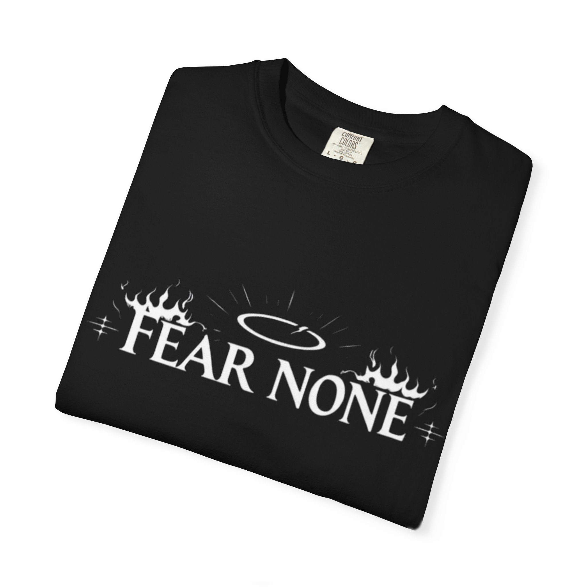 Angel Wings T-Shirt — 'Fear None' Minimal White Graphic Tee