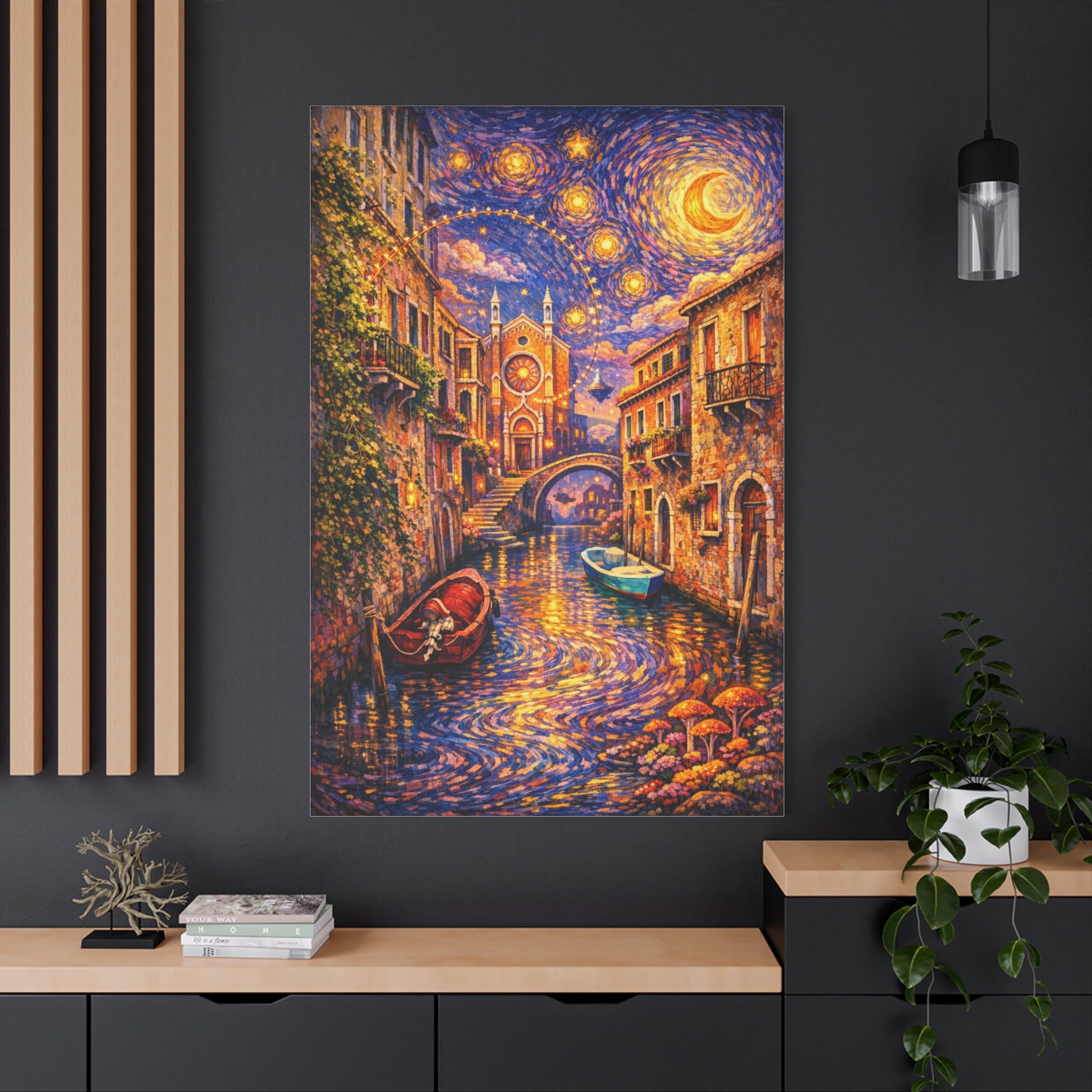 Venice Starry Night Canvas Print — Matte Stretched Wall Art