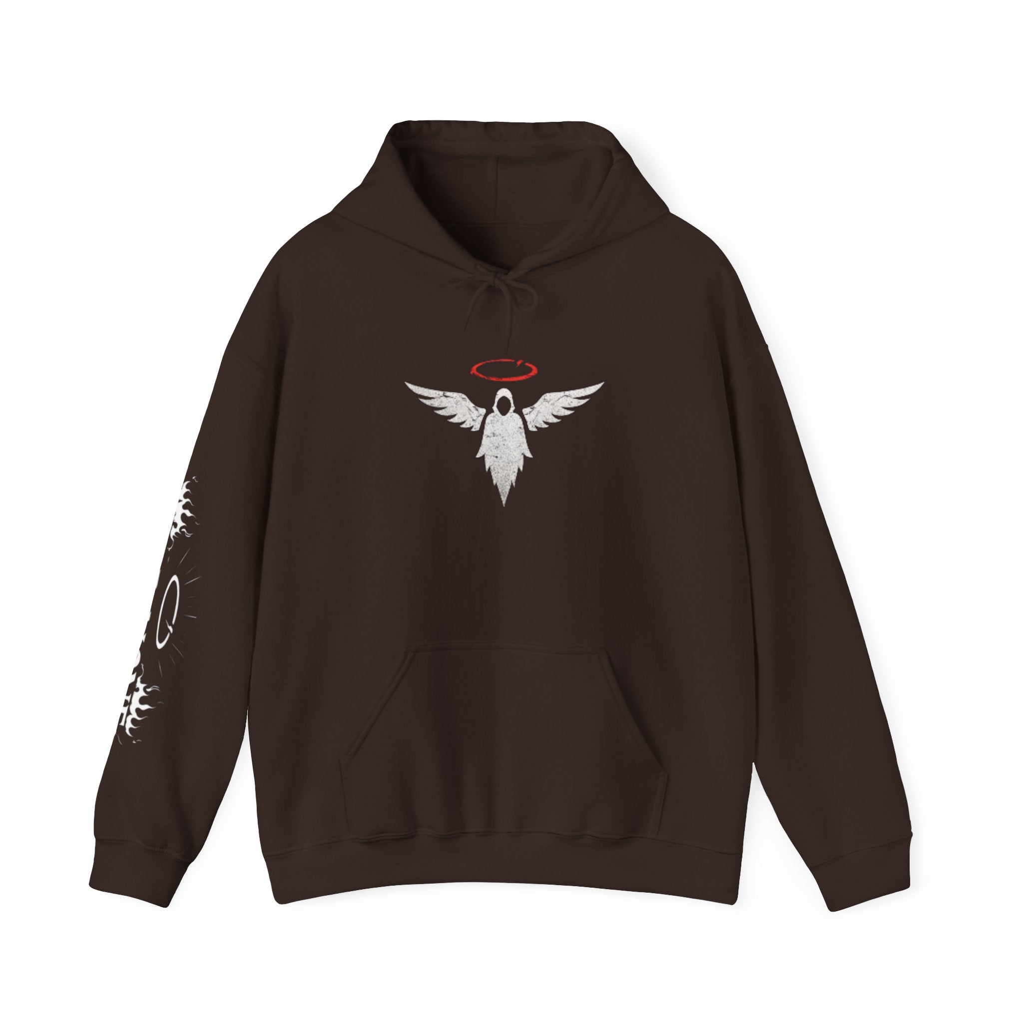 Angel Skull Hoodie — "Even Angels Sin" Graphic Pullover
