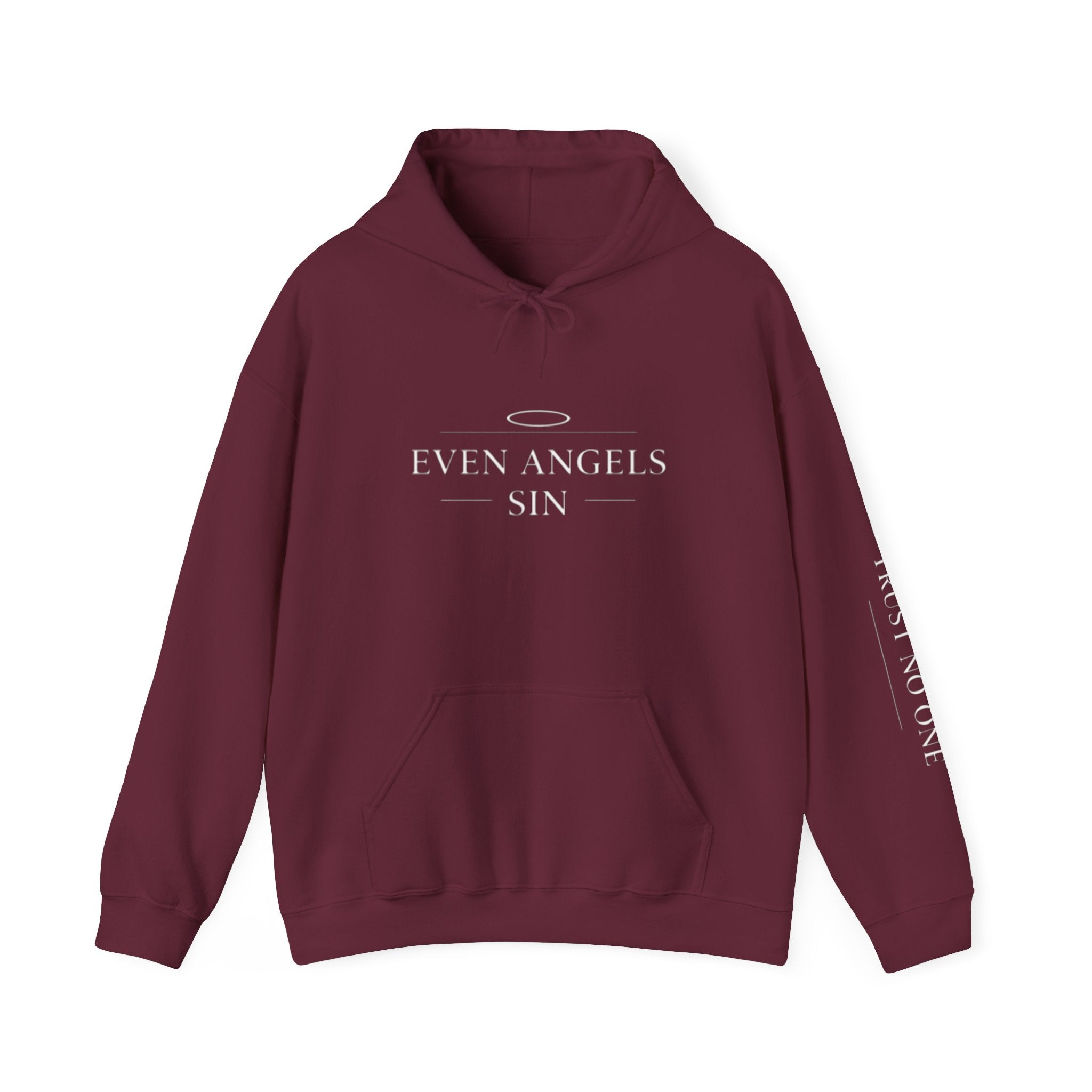 Even Angels Sin Hoodie — Gothic Angel Graphic Pullover