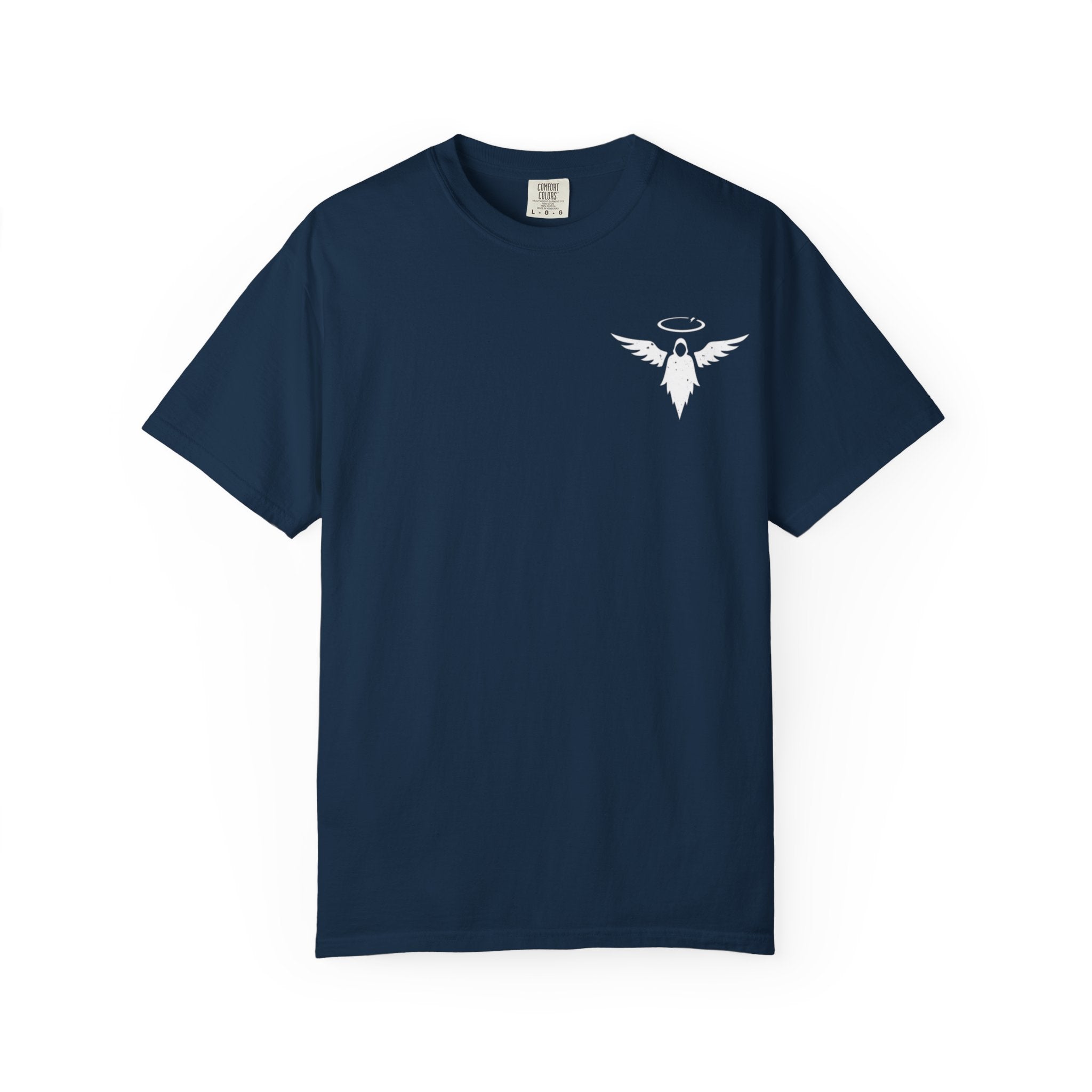 Bad Angel T-Shirt — Graphic Tee with Halo & Wings