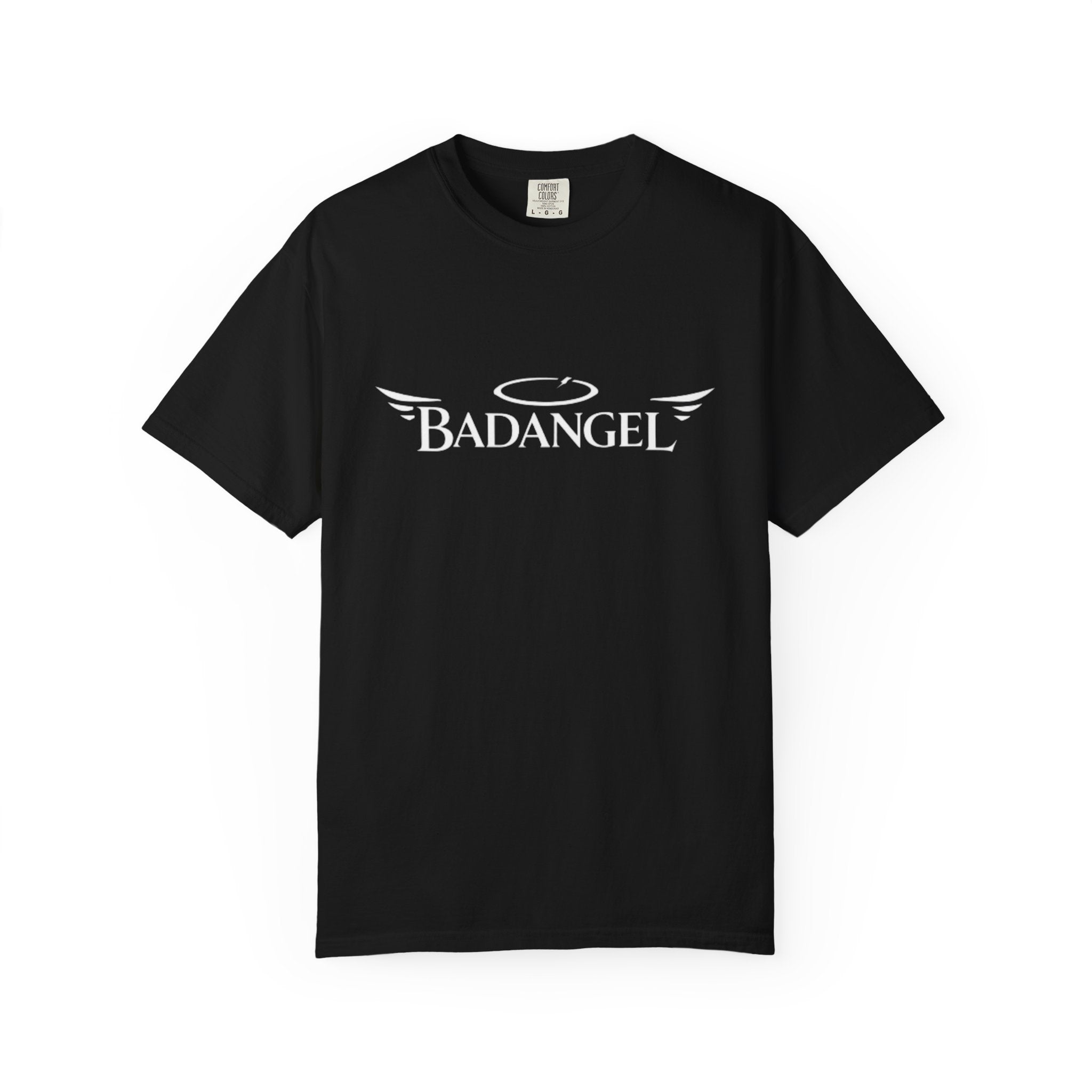 T-Shirt — "Bad Angel" Graphic Tee with Halo & Wings