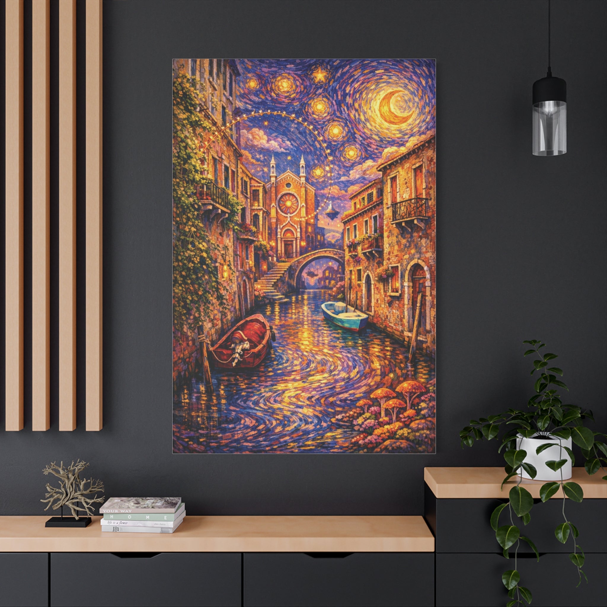 Starry Night Venice Matte Canvas Print — Stretched 1.25"