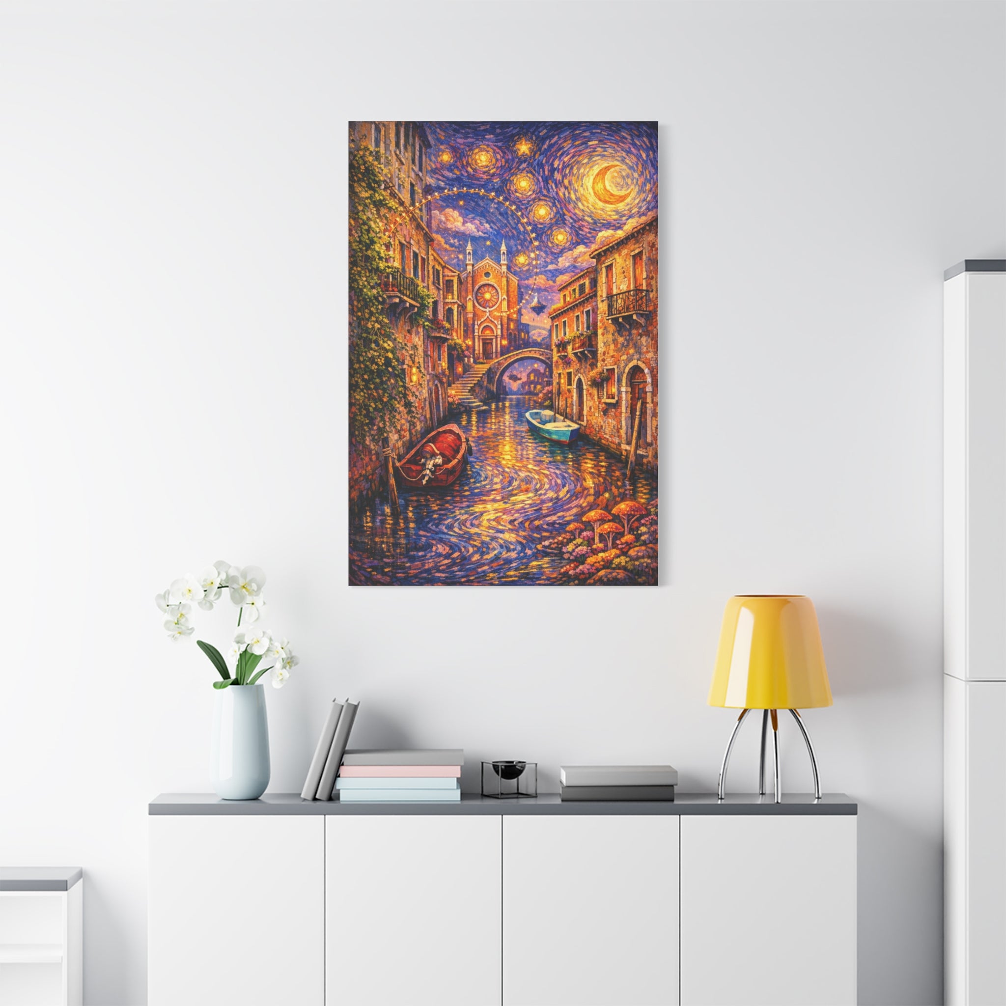 Venice Starry Night Canvas Print — Matte Stretched Wall Art