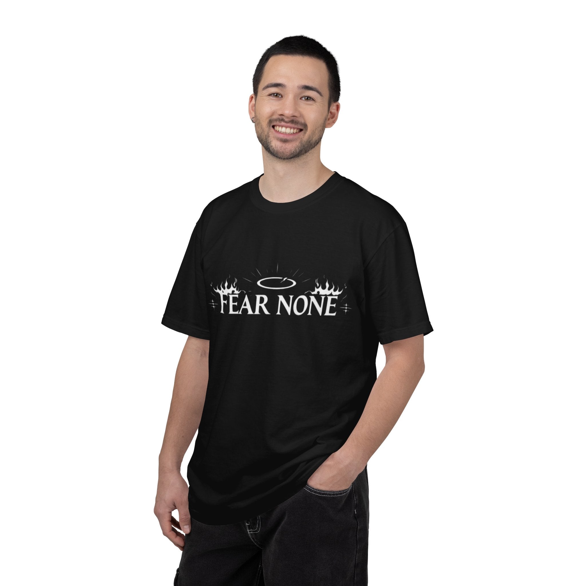 Angel Wings T-Shirt — 'Fear None' Minimal White Graphic Tee