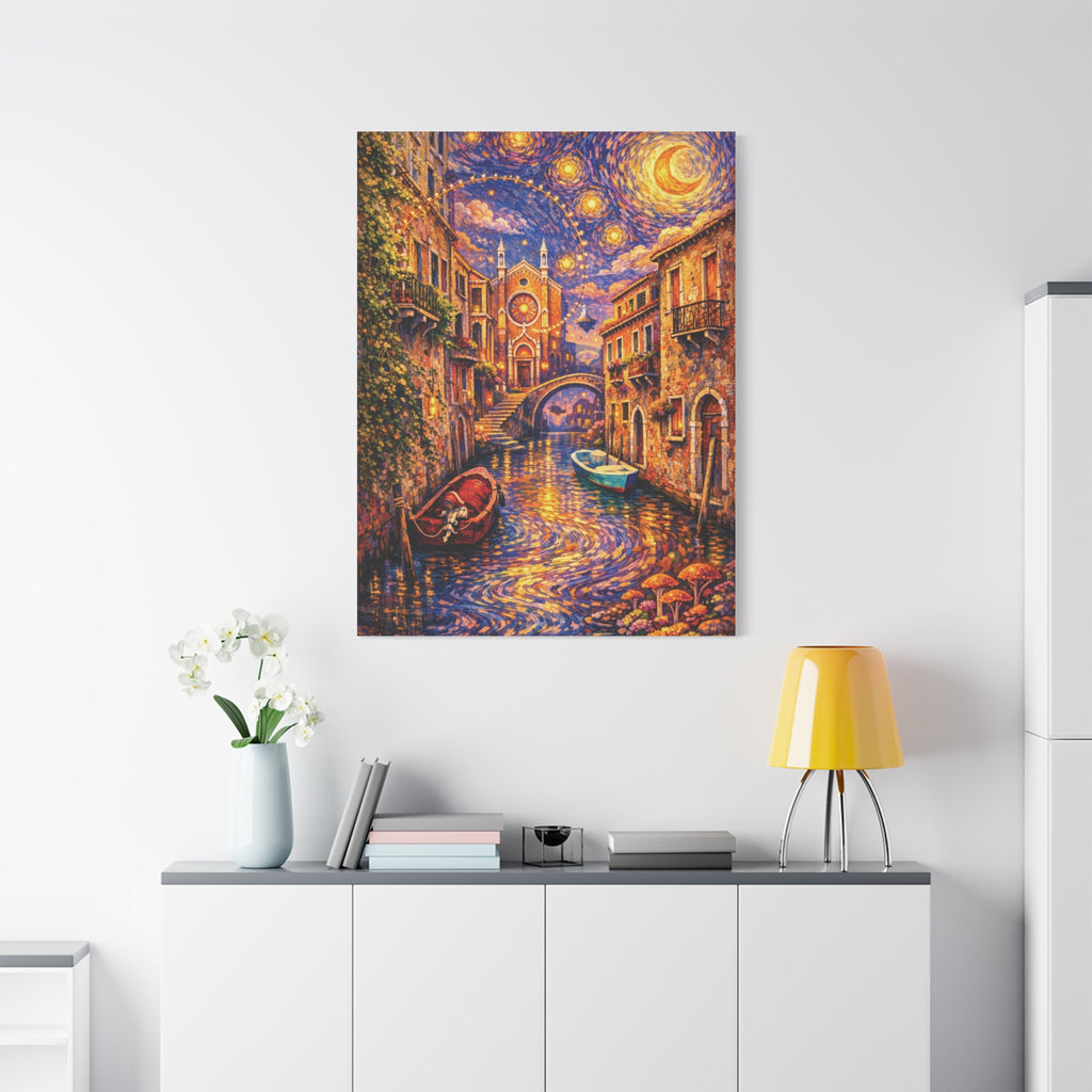 Starry Night Venice Matte Canvas Print — Stretched 1.25"