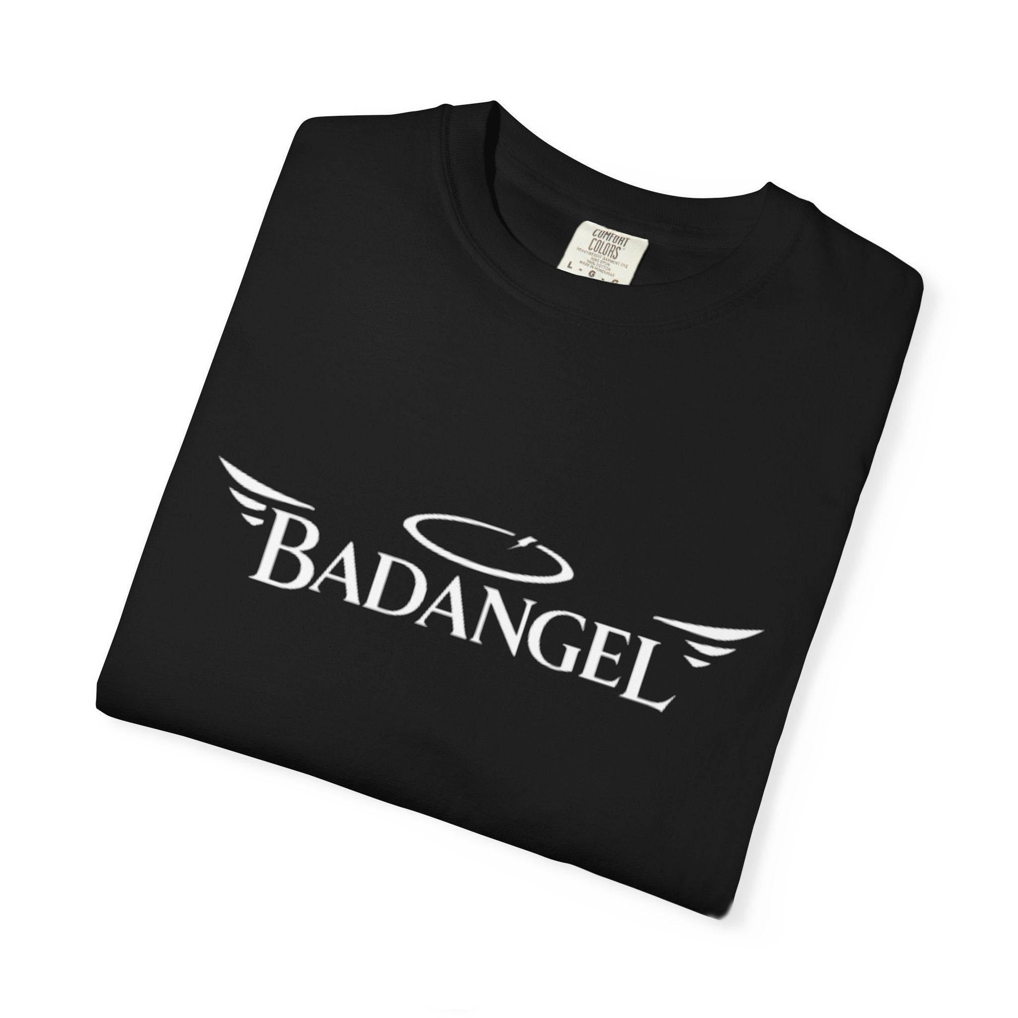 T-Shirt — "Bad Angel" Graphic Tee with Halo & Wings