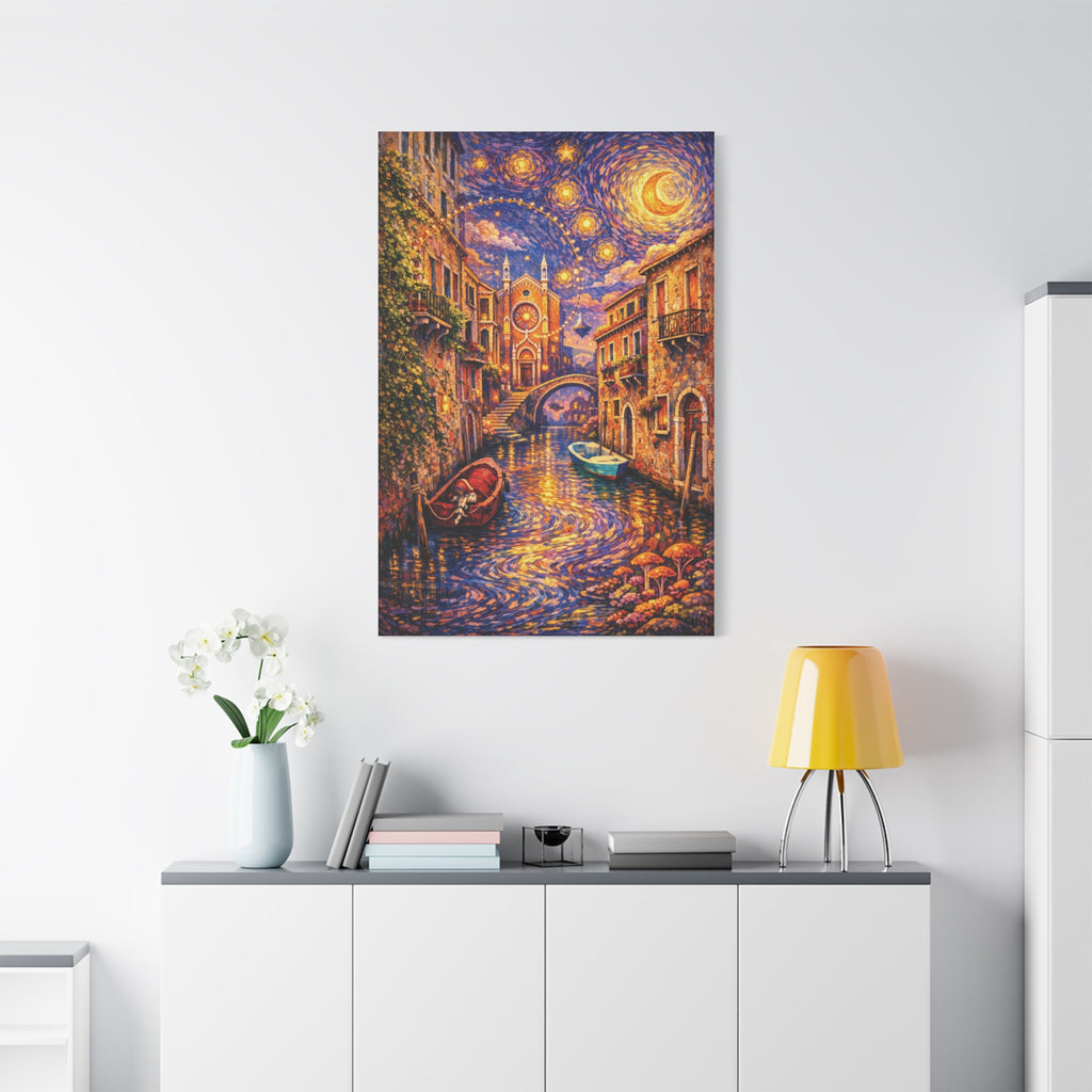Starry Night Venice Matte Canvas Print — Stretched 1.25"