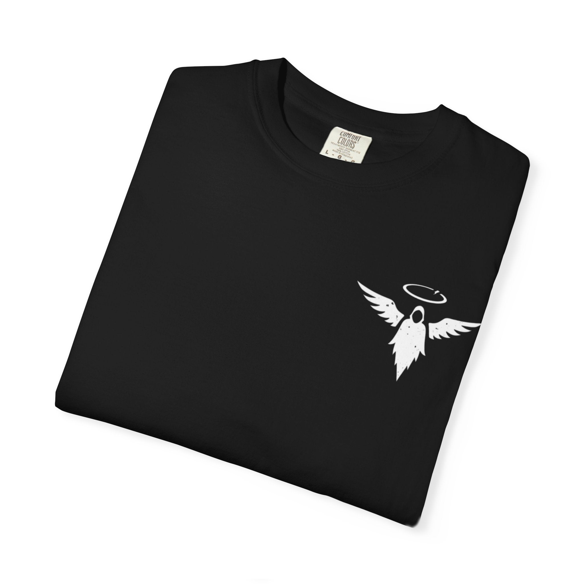 Bad Angel T-Shirt — Graphic Tee with Halo & Wings