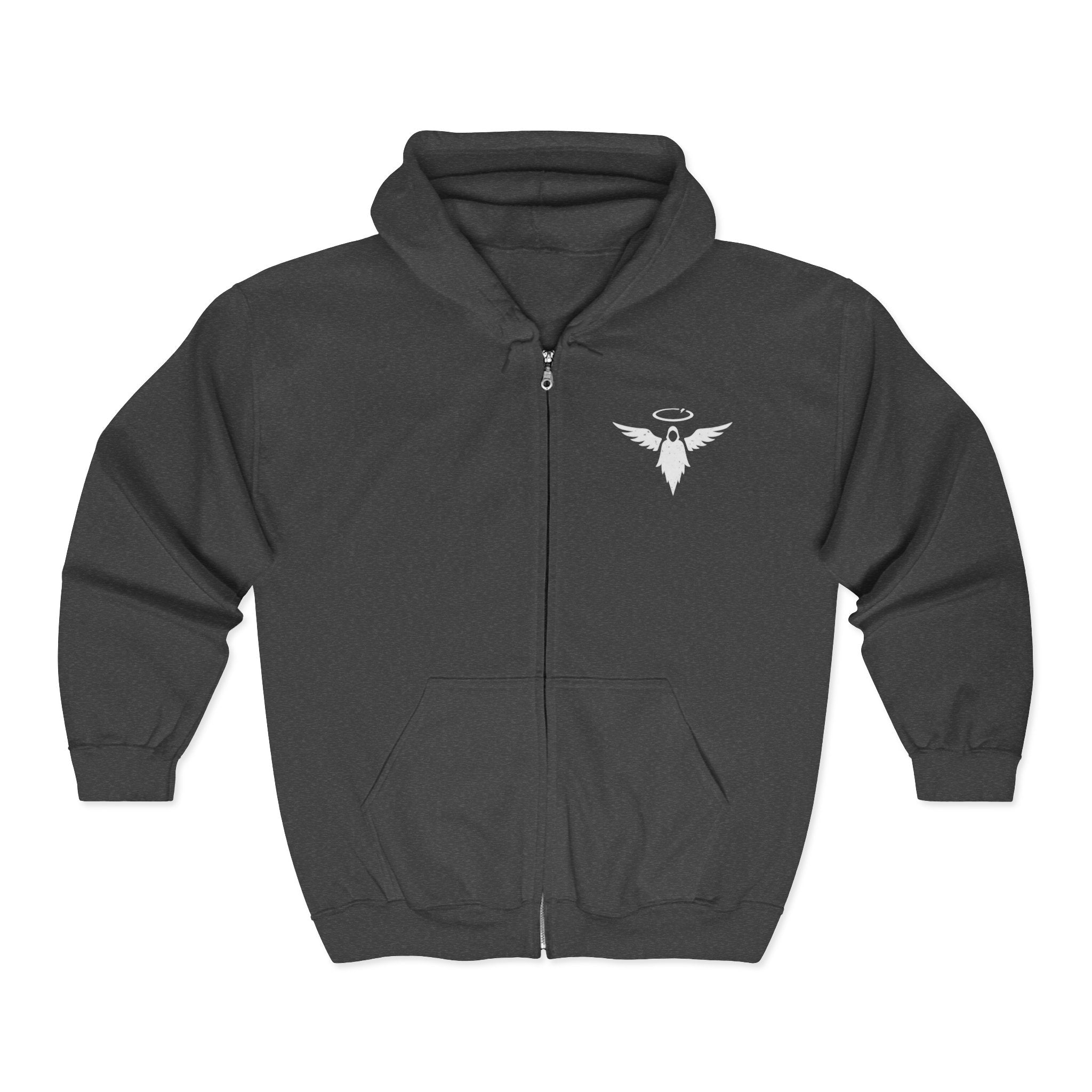 Badangel Zip Hoodie — Angel Wings Logo Full‑Zip Sweatshirt