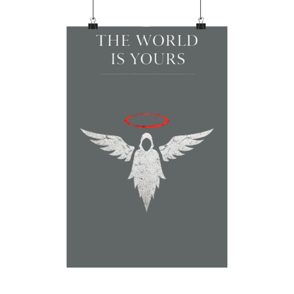 The World Is Yours Angel Poster — Matte Motivational Wall Art
