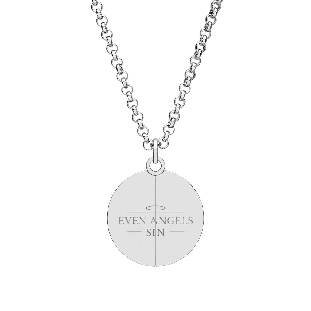 Hidden Message Circle Necklace — Engraved Secret-Message Pendant (Customizable)