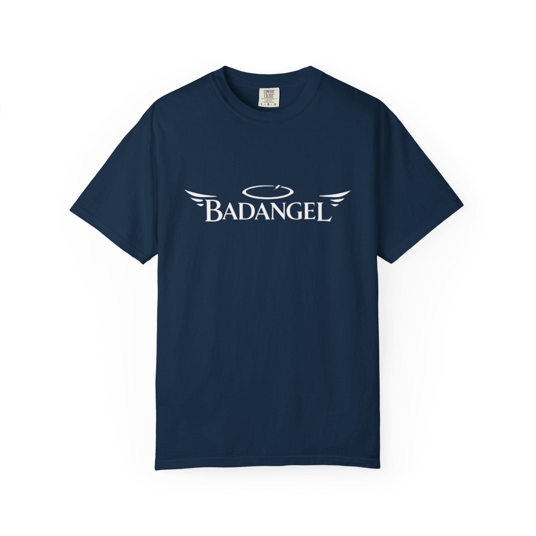 T-Shirt — "Bad Angel" Graphic Tee with Halo & Wings