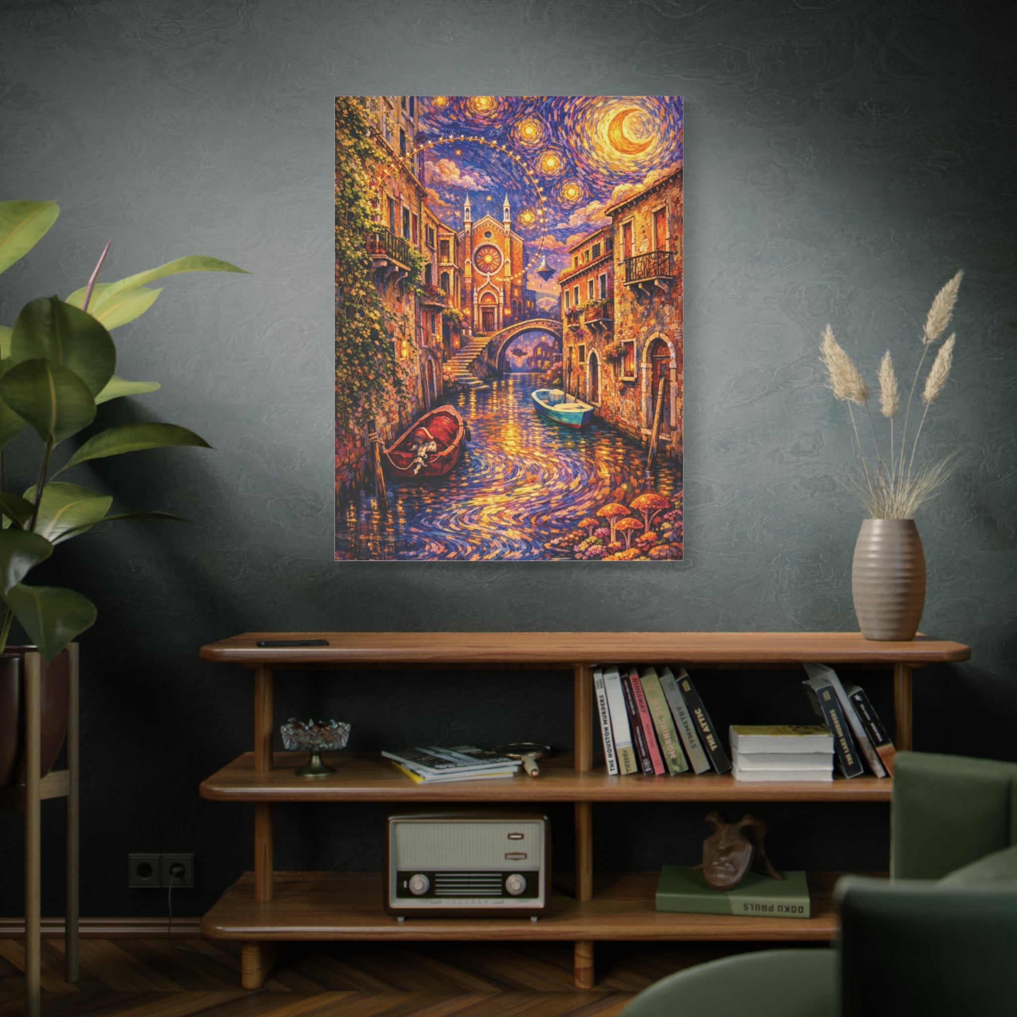 Starry Night Venice Matte Canvas Print — Stretched 1.25"