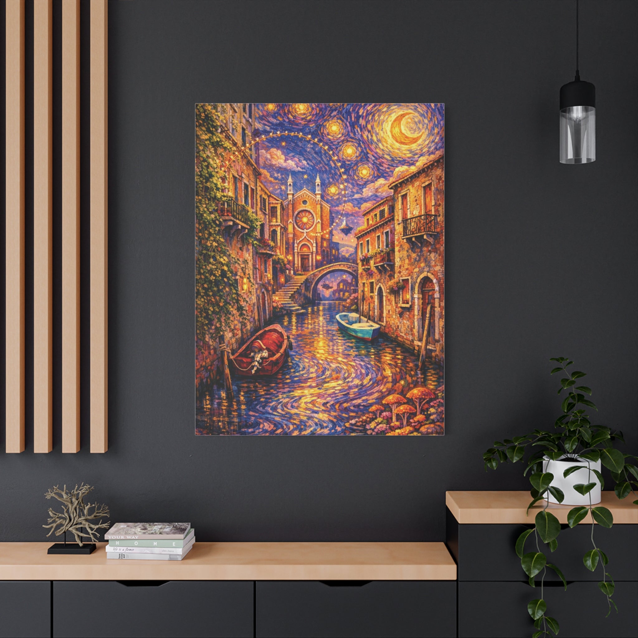 Starry Night Venice Matte Canvas Print — Stretched 1.25"